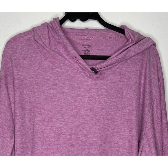 Nine West Active Performance Athletic Hoodie Women PLUS 3X Pink Pullover NEW - Picture 2 of 9